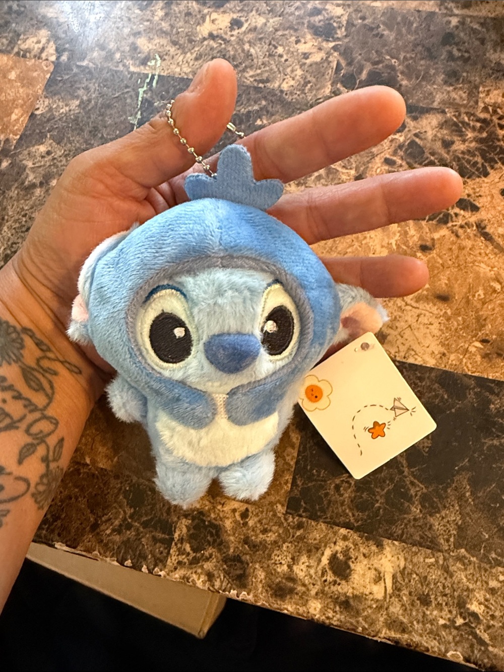 Cute Blue Plush Character Keychain for Kids - Soft Clip-On Toy